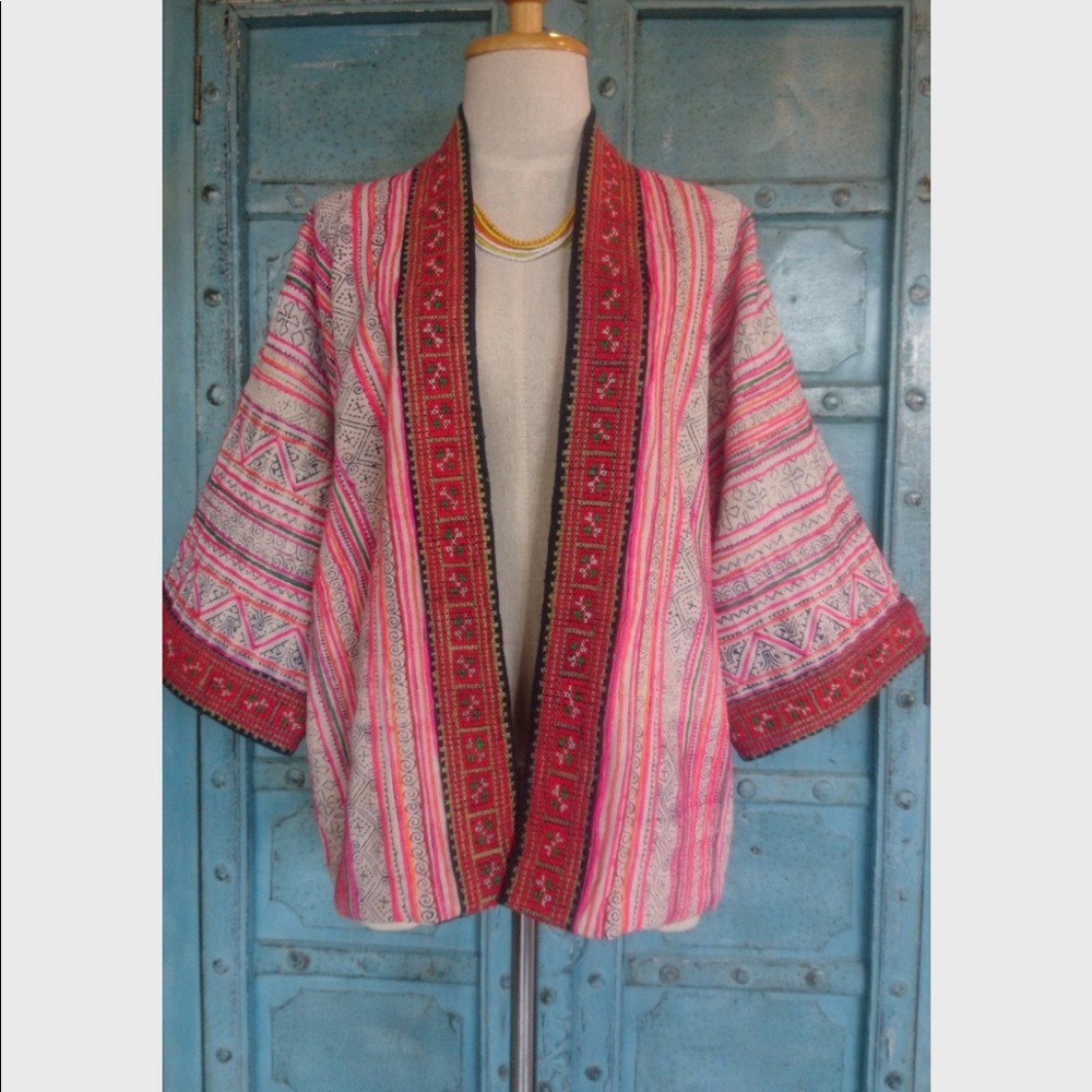 ISO ISO Vintage Hmong Batik Ethnic Kimono Jacket